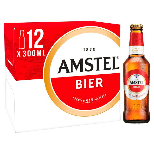 Amstel Lager Beer Bottles (12 x 300ml)